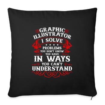 Designer Designer profession - Sofa pillowcase 17,3'' x 17,3'' (45 x 45 cm) - black - Front