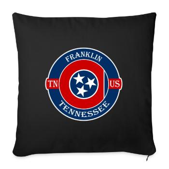 Franklin Tennessee drapeau USA voyage Souvenir badge - Housse de coussin décorative 45 x 45 cm - noir - Devant
