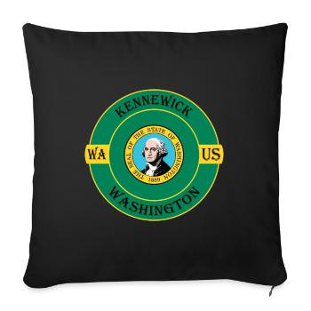Kennewick Washington Flag USA Souvenir Badge - Sofa pillowcase 17,3'' x 17,3'' (45 x 45 cm) - black - Front