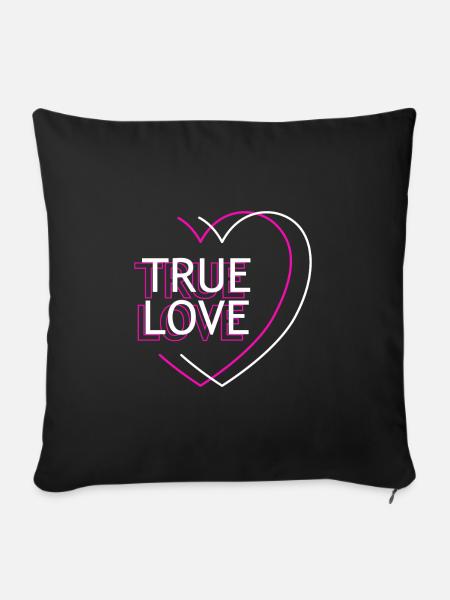 True Love - Sofakissenbezug 45 x 45 cm - Schwarz