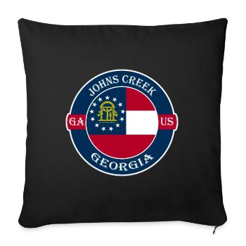 Johns Creek Georgia Flagge USA Reise Souvenir Abzeichen - Sofakissenbezug 45 x 45 cm - Schwarz - Vorne