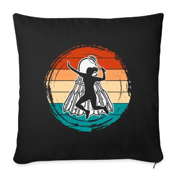 Badminton - Housse de coussin décorative 45 x 45 cm - noir - Devant