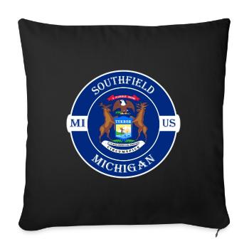 Southfield Michigan Flagge USA Reise Souvenir Abzeichen - Sofakissenbezug 45 x 45 cm - Schwarz - Vorne