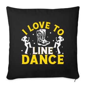 Danse en ligne Western Danseurs Danse en ligne Western - Housse de coussin décorative 45 x 45 cm - noir - Devant