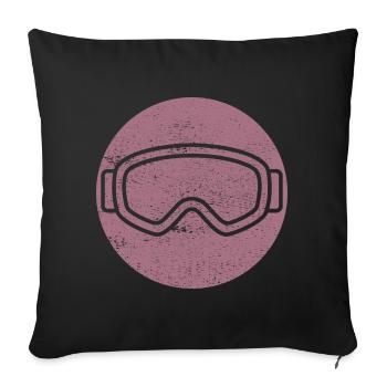 Ski - Ski holiday and skiing retro - Sofa pillowcase 17,3'' x 17,3'' (45 x 45 cm) - black - Front