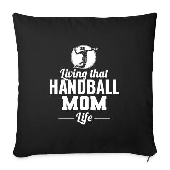Handball Fête des mères - Housse de coussin décorative 45 x 45 cm - noir - Devant