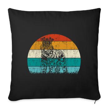 Kerry Blue Terrier Dog Vintage Retro - Sofa pillowcase 17,3'' x 17,3'' (45 x 45 cm) - black - Front