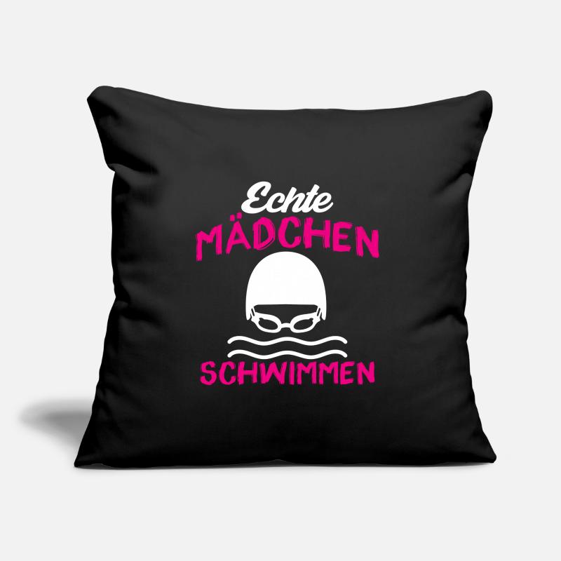 Echte Mädchen Schwimmen Sofakissenbezug 45 x 45 cm