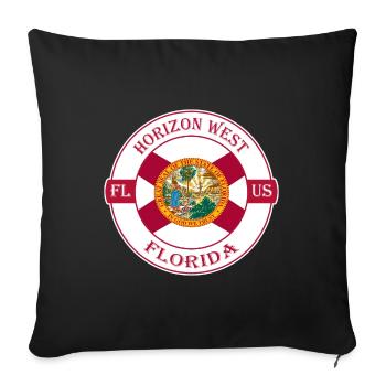 Horizon West Florida Flagge USA Souvenir Abzeichen - Sofakissenbezug 45 x 45 cm - Schwarz - Vorne