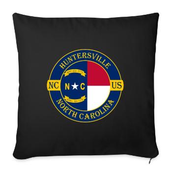 Huntersville North Carolina Flag USA Souvenir - Sofa pillowcase 17,3'' x 17,3'' (45 x 45 cm) - black - Front
