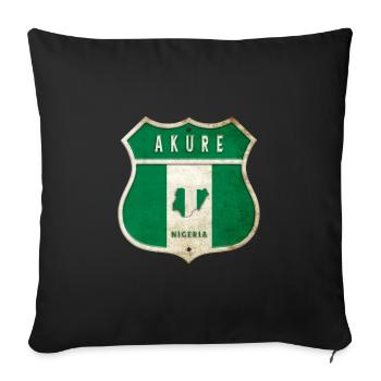 Design du drapeau d'Akure Nigeria - Housse de coussin décorative 45 x 45 cm - noir - Devant