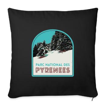 Pyrenees National Park under the snow - Sofa pillowcase 17,3'' x 17,3'' (45 x 45 cm) - black - Front