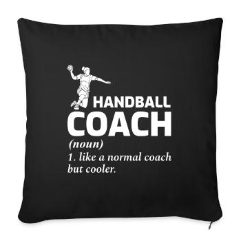 L’entraîneur de handball Handballer dit drôle - Housse de coussin décorative 45 x 45 cm - noir - Devant