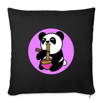 Cartoon Panda Manga Anime Asian Comic - Housse de coussin décorative 45 x 45 cm - noir - Devant
