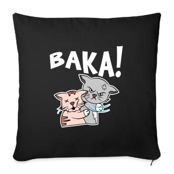 Manga Comic Baka Cat Saying Cosplay Japan Anime - Housse de coussin décorative 45 x 45 cm - noir - Devant
