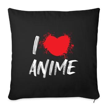 Anime Heart Manga Pop Culture Nerdy Geek Japonais - Housse de coussin décorative 45 x 45 cm - noir - Devant