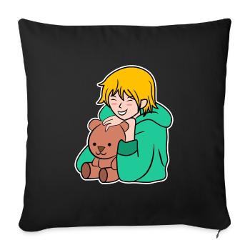 Manga Anime Pop Culture Cartoon Cosplay Japon - Housse de coussin décorative 45 x 45 cm - noir - Devant