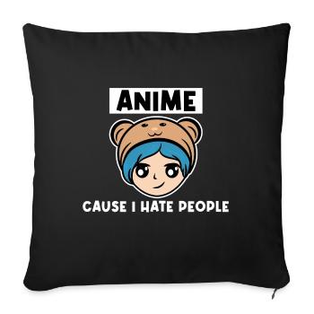 Pop Culture Manga Anime Déclaration Nerdy Geek Japon - Housse de coussin décorative 45 x 45 cm - noir - Devant