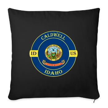 Caldwell Idaho Flagge USA Reise Souvenir Abzeichen - Sofakissenbezug 45 x 45 cm - Schwarz - Vorne