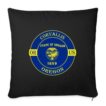 Corvallis Oregon Flagge USA Reise Souvenir Abzeichen - Sofakissenbezug 45 x 45 cm - Schwarz - Vorne