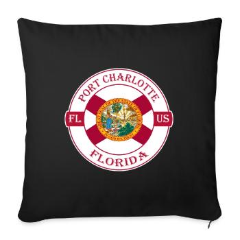 Port Charlotte Florida Flagge USA Souvenir Abzeichen - Sofakissenbezug 45 x 45 cm - Schwarz - Vorne