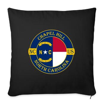 Chapel Hill North Carolina Flag USA Souvenir - Sofa pillowcase 17,3'' x 17,3'' (45 x 45 cm) - black - Front