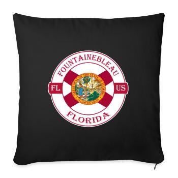 Fountainebleau Florida Flag USA Souvenir Badge - Sofa pillowcase 17,3'' x 17,3'' (45 x 45 cm) - black - Front