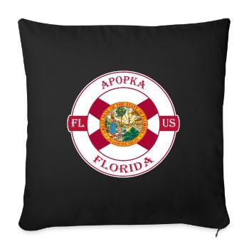 Apopka Florida Flag USA Travel Souvenir Badge - Sofa pillowcase 17,3'' x 17,3'' (45 x 45 cm) - black - Front
