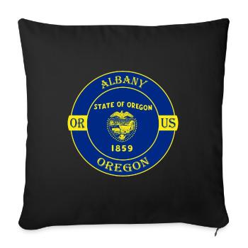 Albany Oregon Flagge USA Reise Souvenir Abzeichen - Sofakissenbezug 45 x 45 cm - Schwarz - Vorne