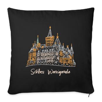 Schloss Wernigerode, Höhenburg, Deutschland - Sofakissenbezug 45 x 45 cm - Schwarz - Vorne