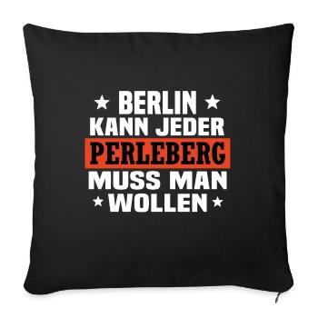 Perleberg - Sofakissenbezug 45 x 45 cm - Schwarz - Vorne