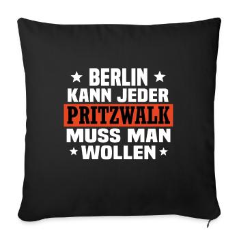 Pritzwalk - Sofakissenbezug 45 x 45 cm - Schwarz - Vorne