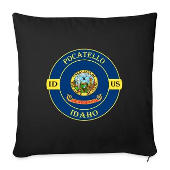 Pocatello Idaho Flagge USA Reise Souvenir Abzeichen - Sofakissenbezug 45 x 45 cm - Schwarz - Vorne