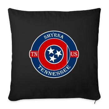 Smyrna Tennessee Flag USA Travel Souvenir Badge - Housse de coussin décorative 45 x 45 cm - noir - Devant