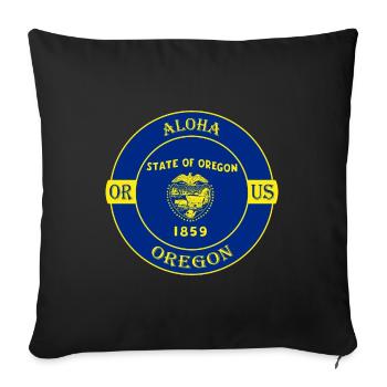 Aloha Oregon Flagge USA Reise Souvenir Abzeichen - Sofakissenbezug 45 x 45 cm - Schwarz - Vorne