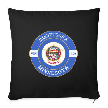 Minnetonka Minnesota Flagge USA Souvenir Abzeichen - Sofakissenbezug 45 x 45 cm - Schwarz - Vorne