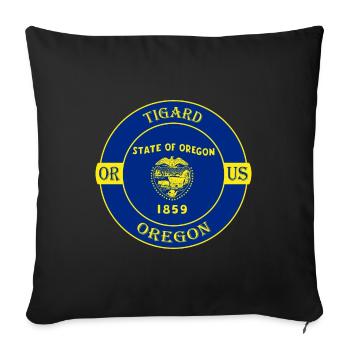 Tigard Oregon Flagge USA Reise Souvenir Abzeichen - Sofakissenbezug 45 x 45 cm - Schwarz - Vorne