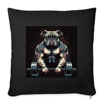 Français Bulldog Frenchie Bodybuilding Dog - Housse de coussin décorative 45 x 45 cm - noir - Devant