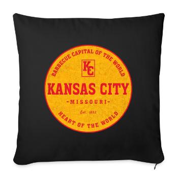Kansas City BBQ Emblem Circle - Sofa pillowcase 17,3'' x 17,3'' (45 x 45 cm) - black - Front