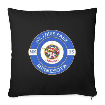 St. Louis Park Minnesota Flag USA Souvenir Logo - Housse de coussin décorative 45 x 45 cm - noir - Devant