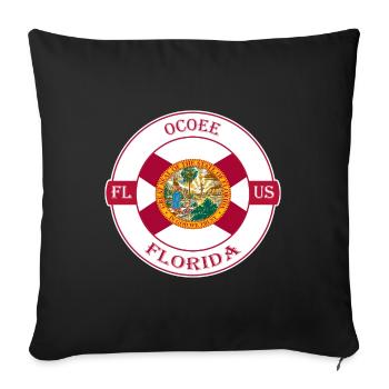 Ocoee Florida Flag USA Travel Souvenir Badge - Sofa pillowcase 17,3'' x 17,3'' (45 x 45 cm) - black - Front