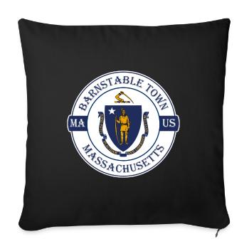 Barnstable Town Massachusetts Flag USA Souvenir - Sofa pillowcase 17,3'' x 17,3'' (45 x 45 cm) - black - Front