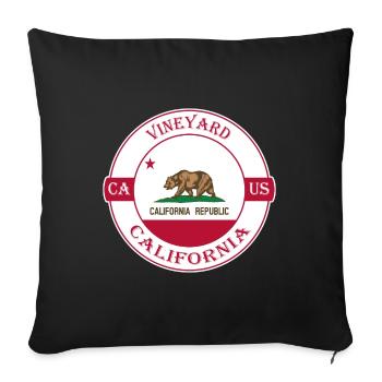 Weinberg Kalifornien Flagge USA Reise Souvenir Abzeichen - Sofakissenbezug 45 x 45 cm - Schwarz - Vorne