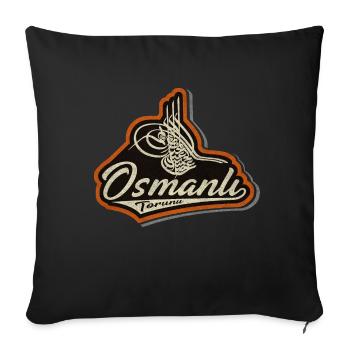 Osmanlı - Housse de coussin décorative 45 x 45 cm - noir - Devant