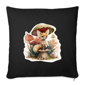 Cute Desert Fox - Sofa pillowcase 17,3'' x 17,3'' (45 x 45 cm) - black - Front
