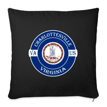 Charlottesville Virginia Flag USA Souvenir Logo - Sofa pillowcase 17,3'' x 17,3'' (45 x 45 cm) - black - Front