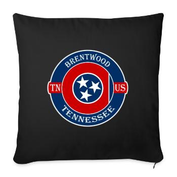 Brentwood Tennessee Flag USA Travel Souvenir Badge - Housse de coussin décorative 45 x 45 cm - noir - Devant