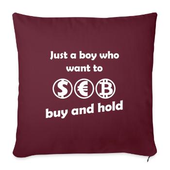 Buy und Hold Investor - Sofakissenbezug 45 x 45 cm - Burgunderrot - Vorne