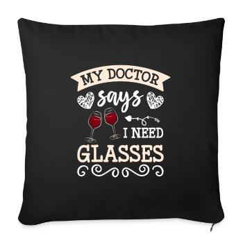 Doctor pain - Sofa pillowcase 17,3'' x 17,3'' (45 x 45 cm) - black - Front