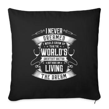 Doctor Practice Lifesaver Pain - Sofa pillowcase 17,3'' x 17,3'' (45 x 45 cm) - black - Front
